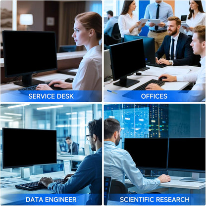 [2-Pack] Privacy Screen For Computer Monitor, 27-Inch 16:9 Aspect Ratio; Anti Spy/Bule Light/Glare And Eye Protection, 2 Install Ways Removable For Office, Airport, Cafe And Other Public Area; Diagonal 27 Inches, Width 23.53 Inches, Height 13.24 Inches