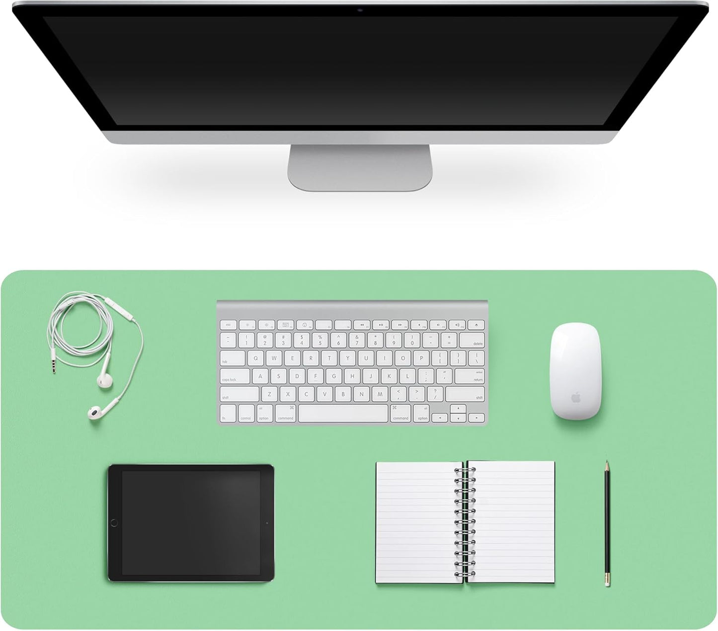 Leather Desk Pad Protector,Non-Slip Desk Pad,on-Slip PU Leather Large Mouse Pad,Easy Clean Desk Protecor Mat,Writing Pad for Office Work/Home/Decor(Black, 23.6" x 13.7")