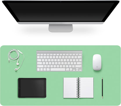 Leather Desk Pad Protector,Non-Slip Desk Pad,on-Slip PU Leather Large Mouse Pad,Easy Clean Desk Protecor Mat,Writing Pad for Office Work/Home/Decor(Black, 23.6" x 13.7")