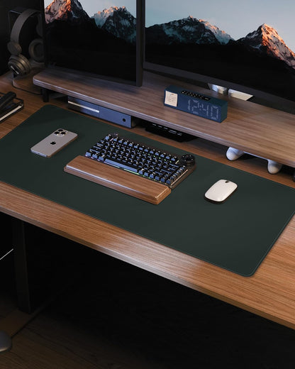 AFIING Desk Pad Protector 23.6" x 13.7" - Non-Slip Waterproof PU Leather Desk Mat for Mouse, Keyboard, Laptop, Office and Home Workspace (Beige)