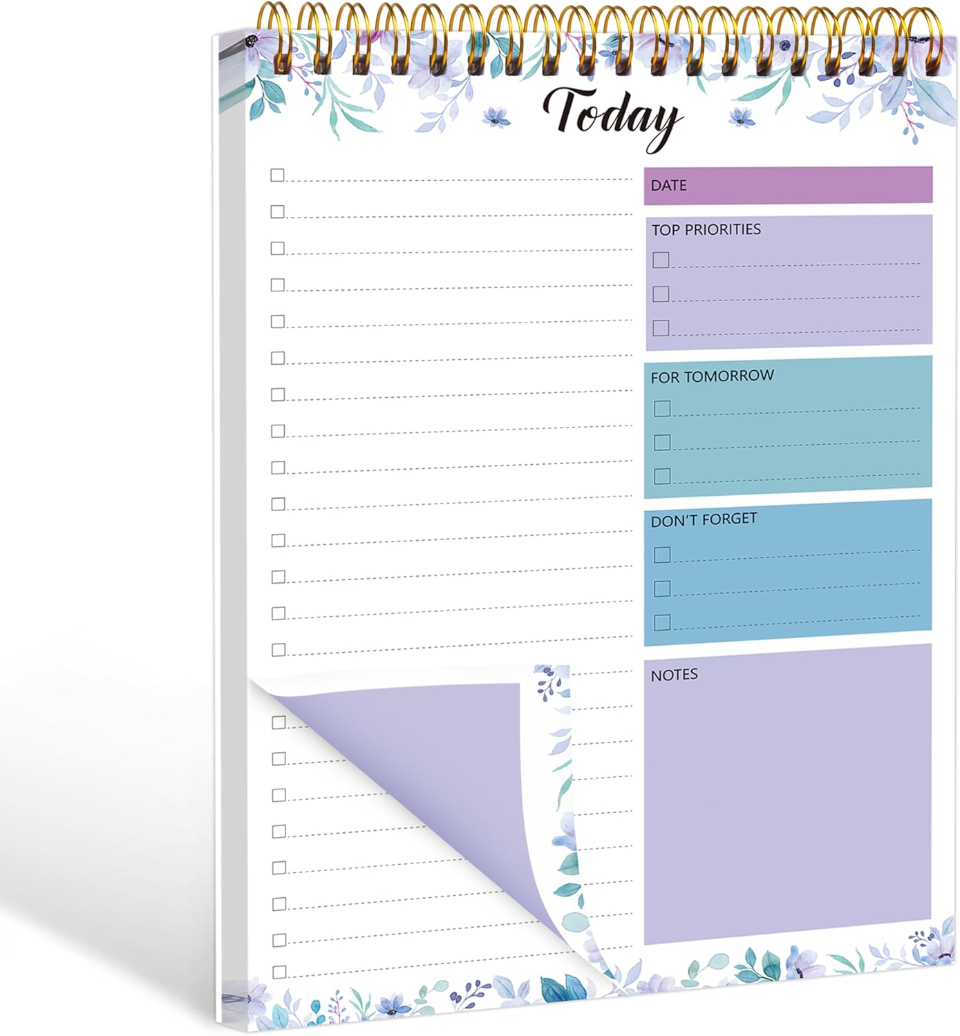 104 Pgs To Do List Notepad - Daily Planner Notepad Undated 52 Duplex-Printed Undated Sheets Tear Off, 6.5" x 9.8" Checklist Productivity Organizer with Hourly Schedule for Tasks