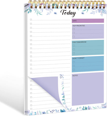 104 Pgs To Do List Notepad - Daily Planner Notepad Undated 52 Duplex-Printed Undated Sheets Tear Off, 6.5" x 9.8" Checklist Productivity Organizer with Hourly Schedule for Tasks