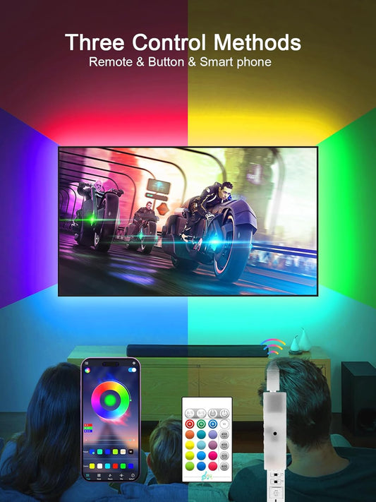 KANTUTOE LED Lights for TV, 16.4ft LED Lights for 45-75 Inch TVs, RGB TV Backlight Behind, Music Sync Bluetooth APP & Remote Control Strip Lights USB Powered for Bedroom, Gaming, Home Décor