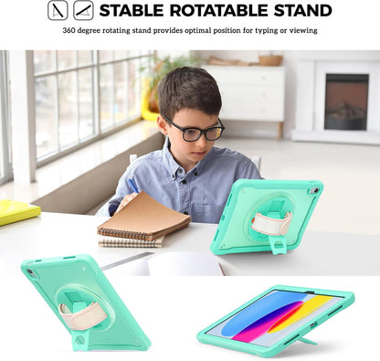 ProCase for iPad 11th Generation A16 2025/iPad 10th Generation Case 10.9 Inch 2022, Heavy Duty Shockproof Rugged Cover with Hand Strap 360 Degree Rotatable Kickstand Protective for iPad 11/10 -Black