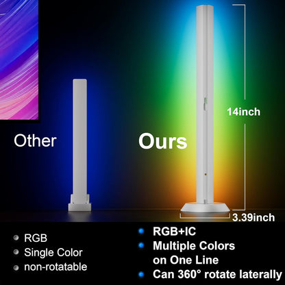 TJOY Smart Light Bars, Gaming Lights for Desk, 14 Inches, RGB Light Bar, TV Backlight with Music Sync and Scene, 60 Lumens, Mood Lighting for PC, Game, RGB Desk Lighting(Black)