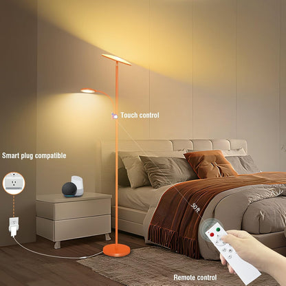 marctronic Floor Lamps for Living Room, 44W/4500LM Super Bright 2 in 1 LED Floor Lamp with Remote, Stepless Dimmable, 69" Tall Standing Floor Lamp with Bendable Reading Light for Bedroom Office