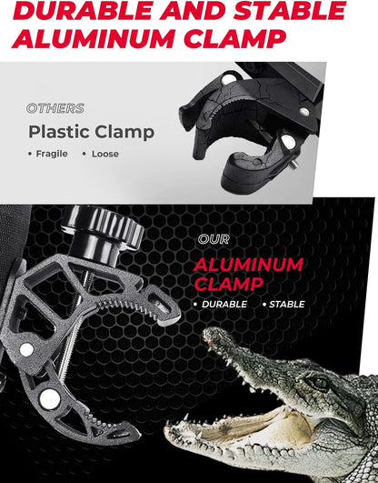 KEMIMOTO Motorcycle & ATV Cup Holder-32oz Drink Holder with Alligator Clamp, UTV, Scooter, Boat, Kayak, Bike, Walker, Black