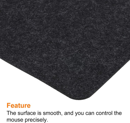 PATIKIL 9"x8" Mouse Pad, Felt Dual Side Soft Desk Pad Writing Mat for Office Home, Light Gray