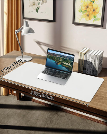 Leather Desk Pad Protector, Office Desk Mat, Large Mouse Pad, Non-Slip PU Leather Desk Blotter, Laptop Desk Pad Desk Accessories for Office and Home (Black, 40" x 17")