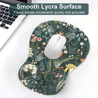 Ergonomic Mouse Pad with Wrist Rest and Keyboard Wrist Rest, Gel Mousepad and Wrist Rest for Computer Keyboard, Pain Relief, Non-Slip PU Base, Mouse Pad with Wrist Support for Gaming, Office, Brown