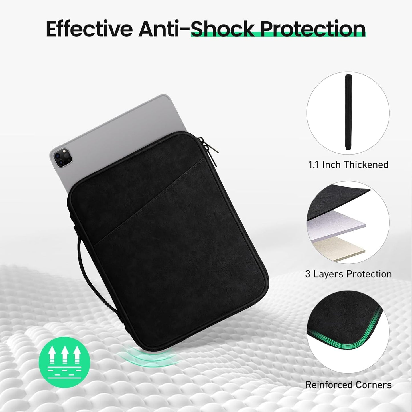 DTTO 9-11 Inch Tablet Sleeve Bag for iPad A16, iPad Air 11-inch M3 M2 / Air 5/4th Gen 10.9", iPad Pro 11 M4, iPad 10/9/8/7th Gen, Galaxy Tab A9+, Waterproof Travel Bag, Pink