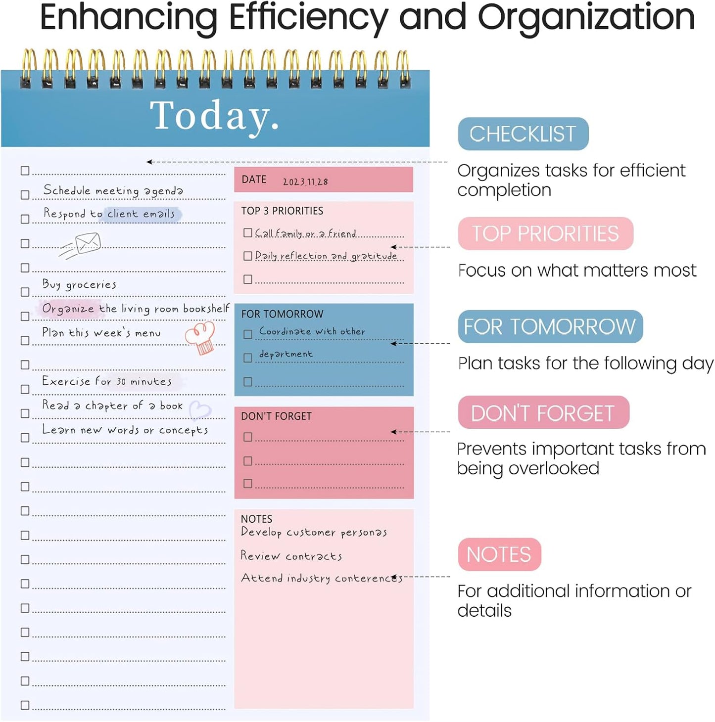 To Do List Notepad - To Do List Notebook for Work with 52 Sheets, Undated Daily Planner Perfect for Enhanced Productivity and Goal Achievement - Green