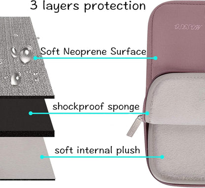 MOSISO Laptop Case 13.3 inch, 13-13.3 inch Laptop Sleeve Bag Compatible with MacBook Air/Pro 13/Pro 14 M5 M4 M3 M2 M1, HP Dell ASUS Lenovo, Neoprene Computer Sleeve Bag with Small Case, Baby Pink - Colors B