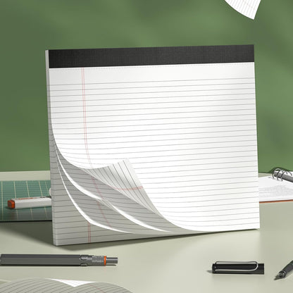 5 Pack Wide Legal Pads 11" x 9.5" Landscape Pink Purple Blue Green Yellow College Ruled Note Pad Narrow Ruled 30 Sheets per Notepad Perforated Writing Paper Thick Backboard Horizontal Pads of Paper