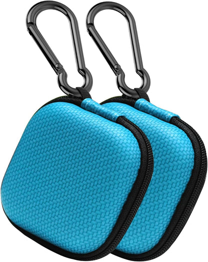 Earbud Case Hard EVA Earphone Carrying Case Cell Phone Accessories Storage Bag with Carabiner for Airpods Headset Earphone Flash Drive Charging Cable Key Wall Charger USB Adapter Cable (Black 1Pack)