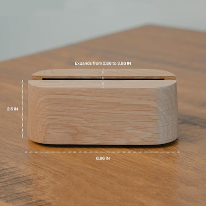 COREMINDED Adjustable Dual Vertical Laptop Stand for Desk, Wooden Laptop Holder, MacBook Pro Stand, Wood Mac Air Dock