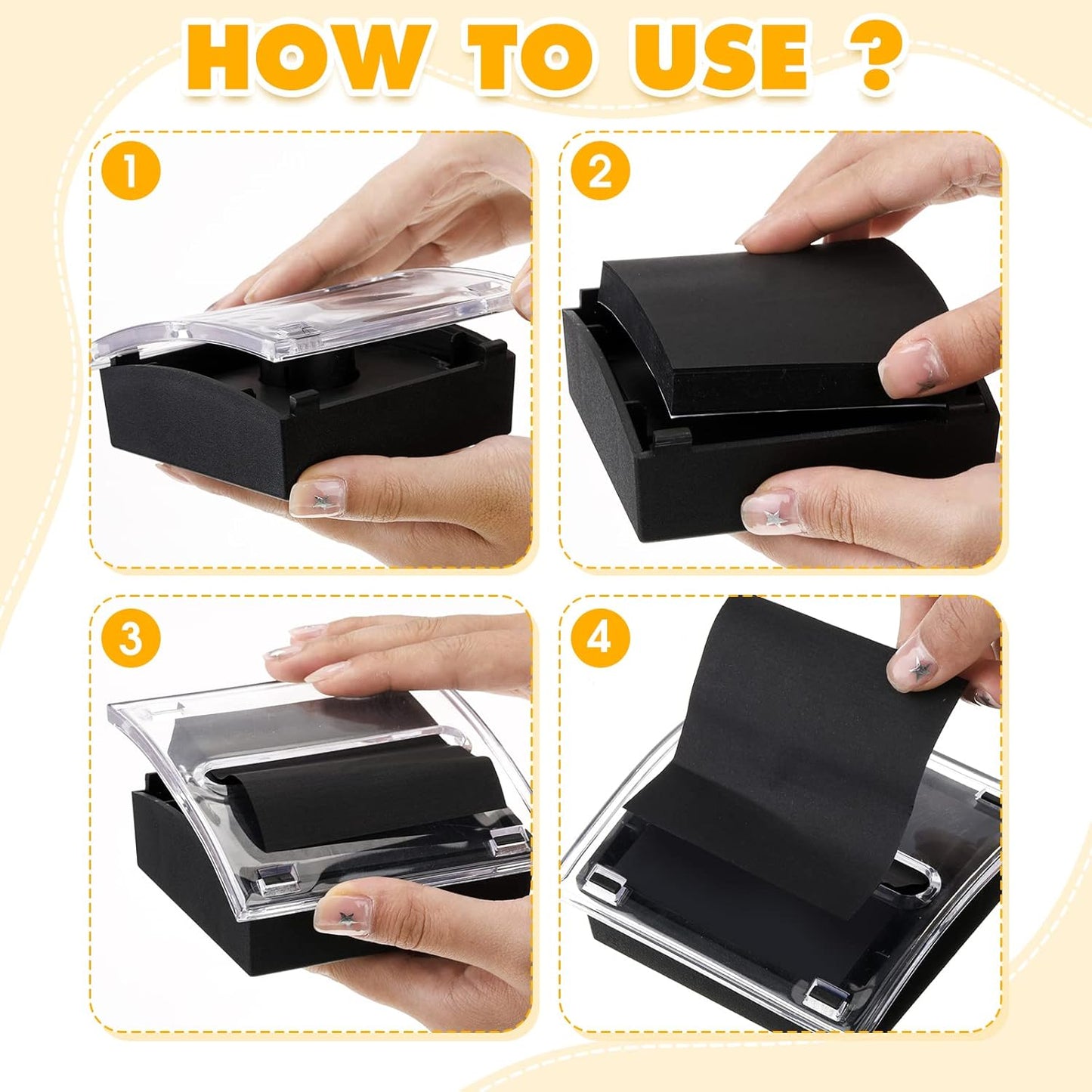 4 Pcs Pop up Sticky Notes Dispenser Sticky Note Holder Black Base Clear Top for 3 x 3 Inches Pad Holder for Acrylic Memo Organizer Fits Reminder School Office Home Store