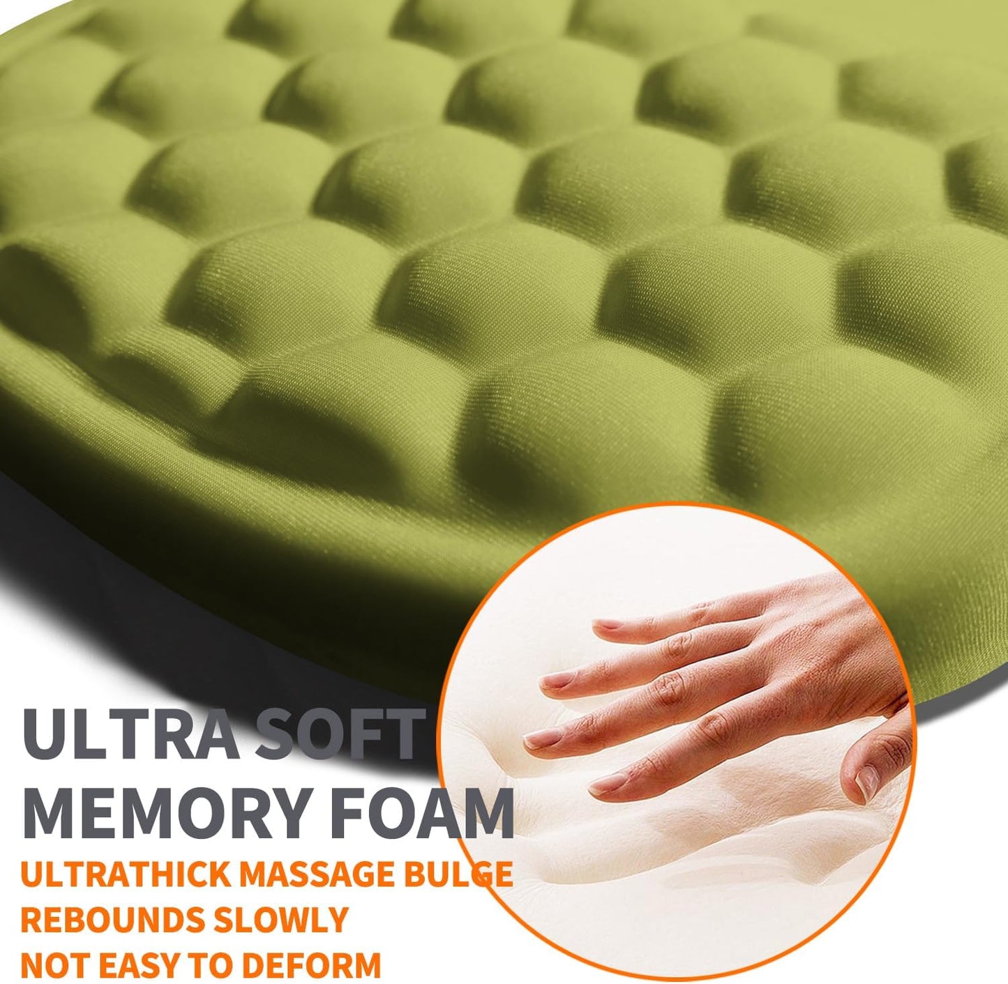 Ergonomic Joint Wrist Support Mouse Pad with Memory Foam Cushion Massage Bump, Carpal Tunnel Pain Relief Mousepad Slope Design for Wrist Rest, 11.8x7.9 in, Black