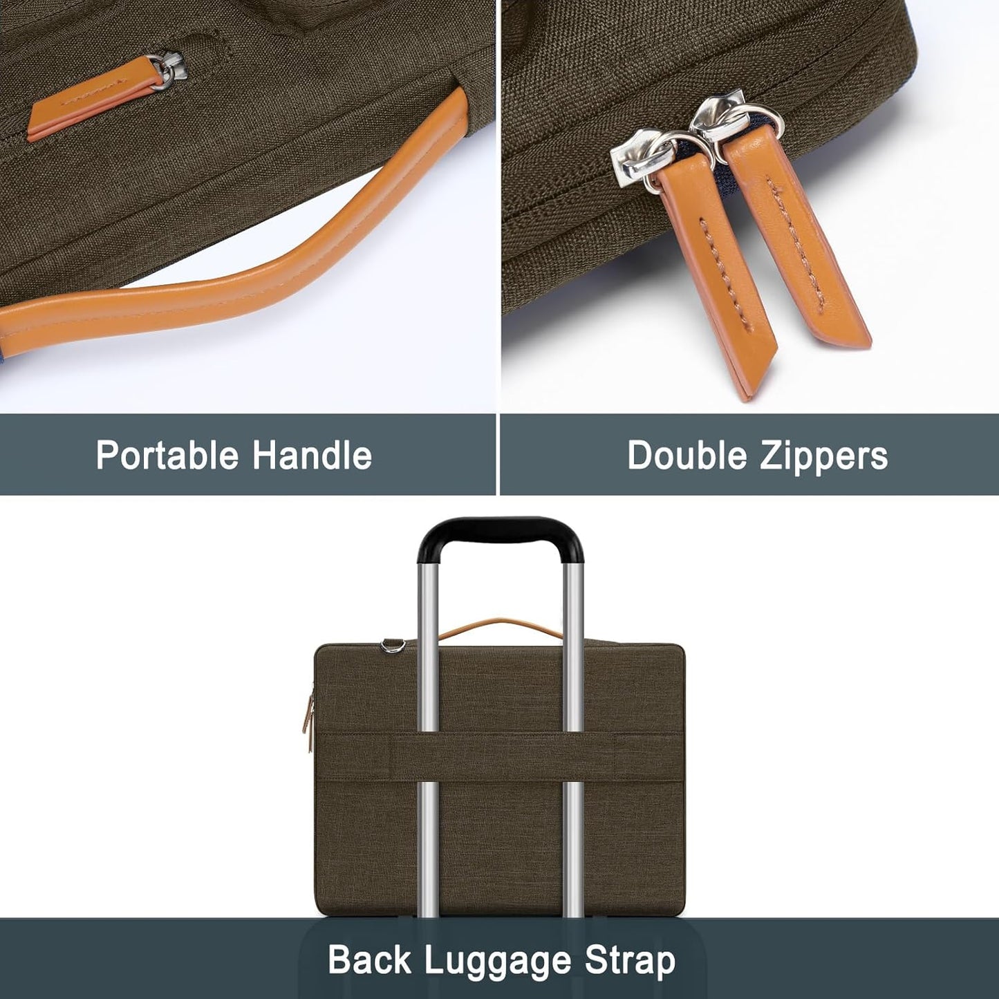 MOSISO 360 Protective Laptop Shoulder Bag,15-15.6 inch Computer Bags Compatible with MacBook Pro 16 inch, HP, Dell, Lenovo, Asus Notebook,Side Open Messenger Bag with 4 Zipper Pockets, Gray