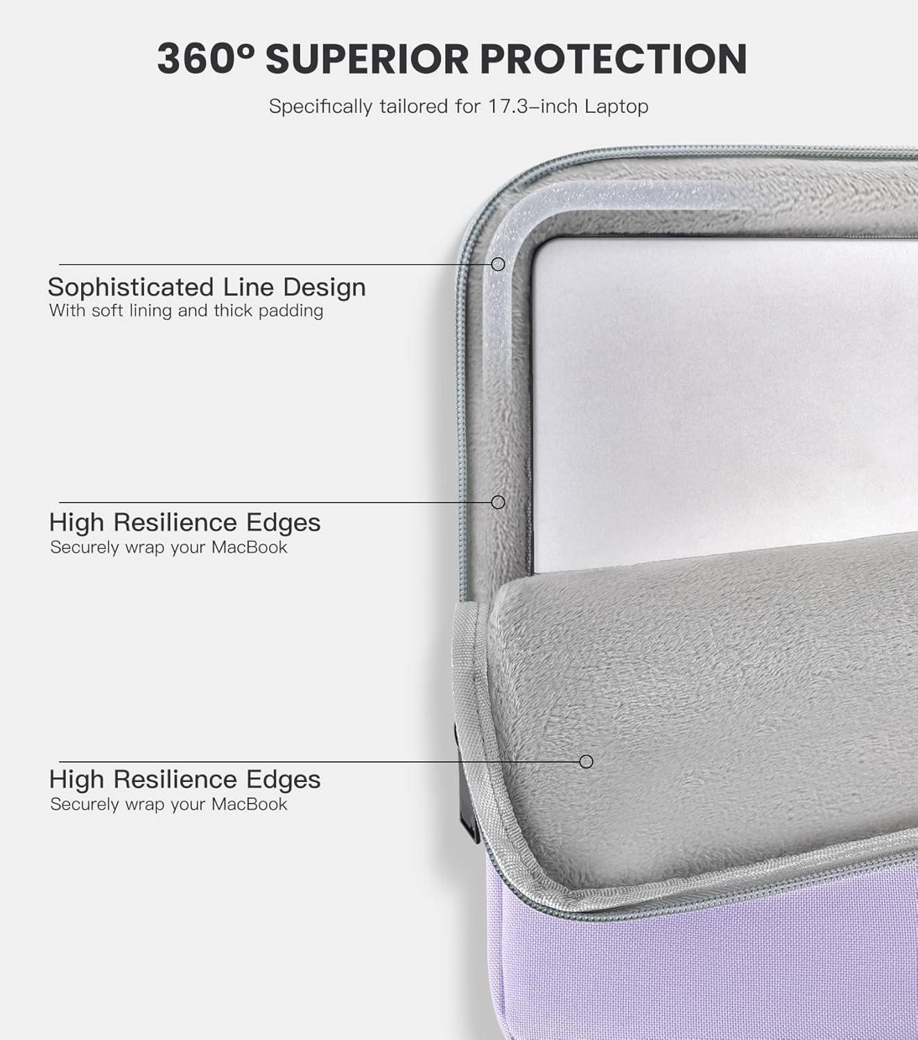 17 inch 360° Protective Laptop Case Sleeve for 2025 HP 17.3 Touchscreen Laptop,Envy 17,Pavilion 17,ASUS Vivobook 17, Shockproof Water-Resistant Computer Bag w/Accessory Pocket