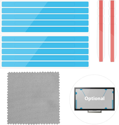 12pcs Privacy Screen Adhesive Strips and 2pcs Plastic Slide Mount Tabs for Computer Monitors with Microfiber Cloth for Easily Installing Laptop Privacy Screen Protector - Replacement Kits