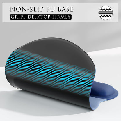 MROCO Ergonomic Mouse Pad with Gel Wrist Rest, Smooth Wrist Support Surface, Non-Slip PU Base for Pain Relief, Comfortable Mousepad for Computer, Laptop, Office & Home, 9.4 x 8.1 in, Black