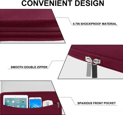Laptop Sleeve Case 14 inch, Shockproof Protective Laptop Cover Briefcase Carrying Computer Bag with Accessory Pocket Portable Computer Sleeve for 14" MacBook, HP, Dell, Lenovo, Acer, Black