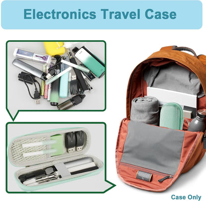 Carrying Vape Case for 510 Thread Battery & Cartridge – Hard Shell EVA Small Zipper Pouch Organizer | Fits Inhalers, Diffuser Pen, USB Cables & Personal Items | for Commuting & Travel | Empty Black
