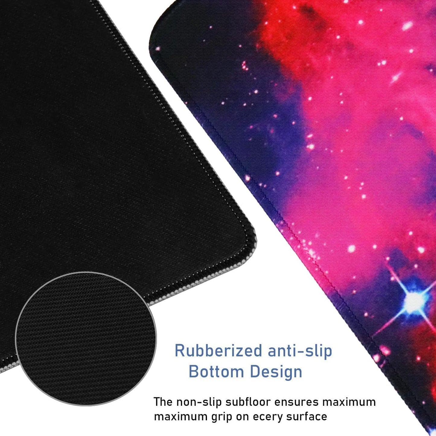 Large Extended Gaming Mouse Pad with Stitched Edges, (31.5X15.7In) Durable Non-Slip Natural Rubber Base, Waterproof Computer Keyboard Pad Mat for Esports Pros/Gamer/Desktop/Office/Home-Black