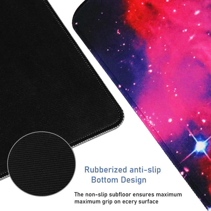 Large Extended Gaming Mouse Pad with Stitched Edges, (31.5X15.7In) Durable Non-Slip Natural Rubber Base, Waterproof Computer Keyboard Pad Mat for Esports Pros/Gamer/Desktop/Office/Home-Black