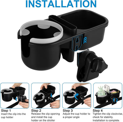 Accmor Stroller Cup Holder, Universal Cup Holder for Uppababy Nuna Doona Strollers, Bottle Drinks Holder for Wheelchair, Walker, Bike, Scooter
