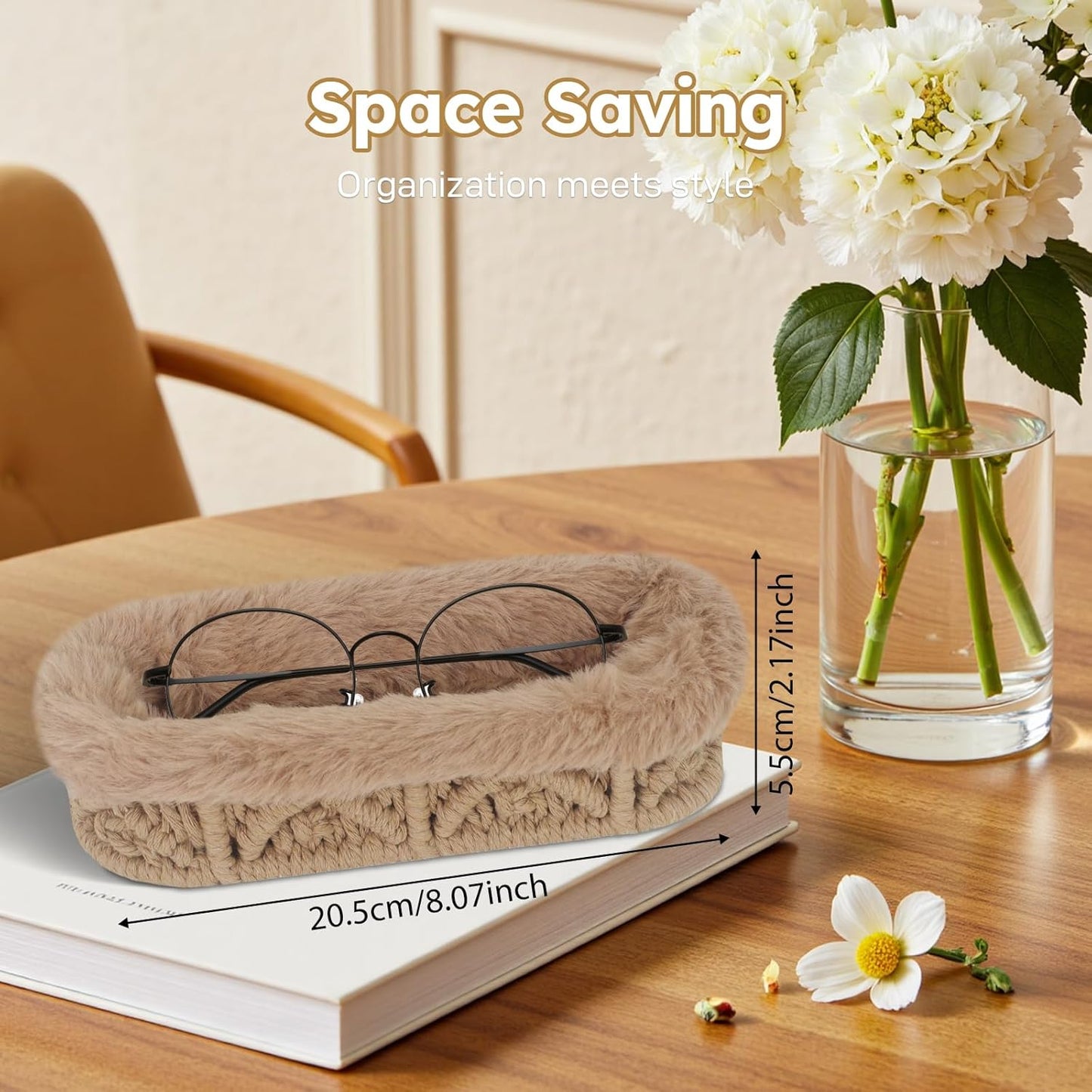 Glasses Holder,Anti-scratch Plush Lined Eyeglass Holder Stand for Nightstand Desk Storage Organizer