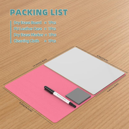Portable Small White Board,Reusable Dry Erase Board with Stand,Desktop Whiteboard for Office Meeting Bussiness Home 9" x 6" with Marker, Wipe Cloth (Black)