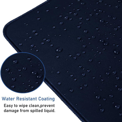 Large Extended Gaming Mouse Pad with Stitched Edges, (31.5X15.7In) Durable Non-Slip Natural Rubber Base, Waterproof Computer Keyboard Pad Mat for Esports Pros/Gamer/Desktop/Office/Home-Black