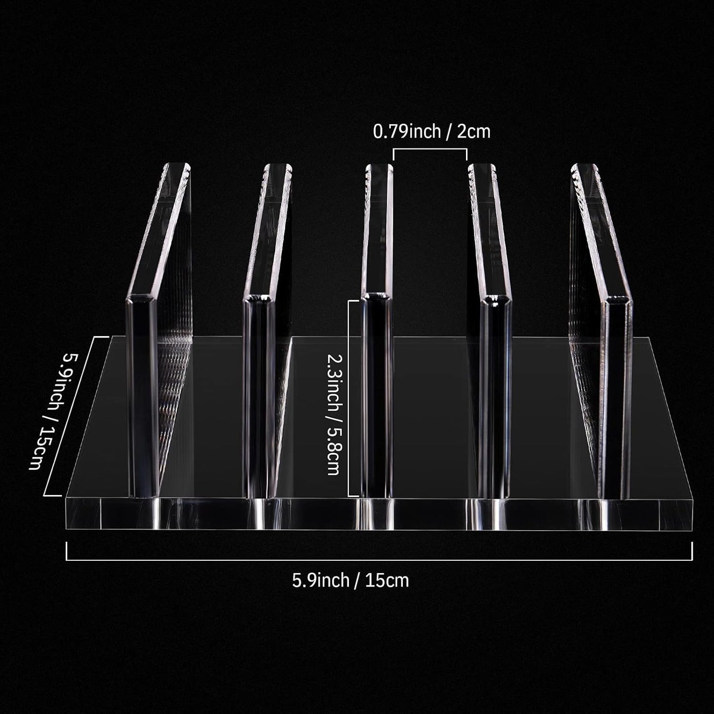 Frienda 1 Piece 4-Compartment Acrylic Vertical Laptop Stand, Can Accommodate with a Thickness of Less Than 2 cm, Fits Most Laptop (Black)
