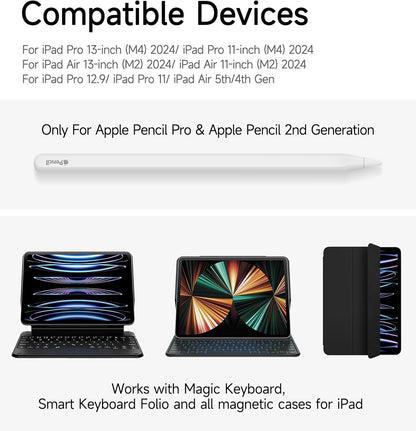 Dracool for Apple Pencil Pro/Apple Pencil 2nd Generation Pencil Holder Compatible with Magic Keyboard, Smart Folio, and Other Magnetic Cases for iPad Pencil Case 6.53 inch - Black