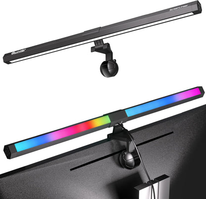 Quntis Monitor Light Bar 15.7", 24 RGB Backlight Modes for lmmersive Gaming Ambience, 900 Lux Glare-Free Computer Screen Lamp, High CRI 95 Eye Care Desk Light for Home Office