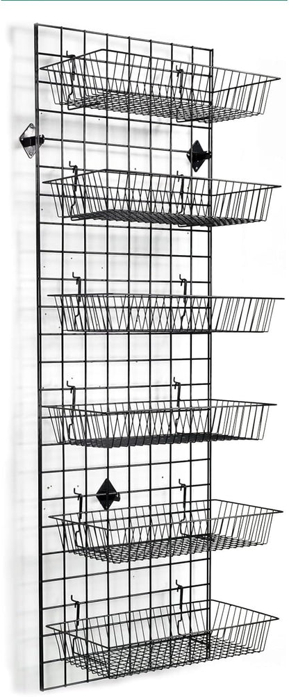 Grid Wall Commercial Grade Gridwall Panels – Heavy Duty Grid Panel for Any Retail Display Wall Grid 2' Width x 6' Height, White (Pack of 3)