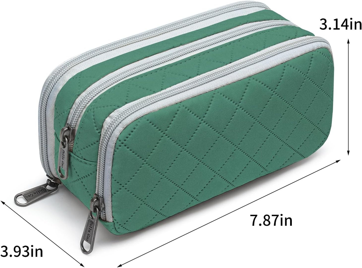 Della Gao Large Pencil Case, Big Capacity Pencil Pouch with 2 Compartments, Office Pencil Bag with Zipper, Big Pen Case for Adults (01-Black)