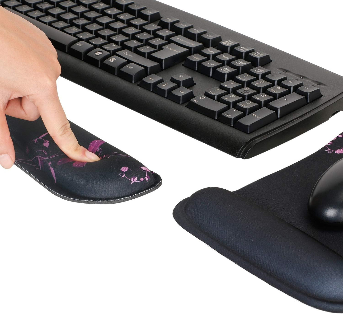RICHEN Keyboard Wrist Rest Pad and Mouse Wrist Rest Support Mouse Pad Set,Sturdy & Comfortable & Lightweight for Easy Typing & Pain Relief-Ergonomic Support (Brown)