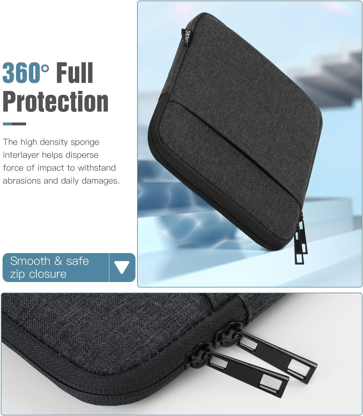 TiMOVO 9-11" Tablet Sleeve Bag for iPad 11-inch A16 2025, iPad 10.9"/10.2"| Air 11 Inch/5th/4th Gen. 10.9", Galaxy Tab A9+/A11Plus 11", Protective Bag Fit Smart Keyboard, Dusty Blue