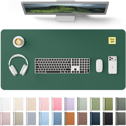 YSAGi Leather Office Desk Pad Protector, Large Mouse Pad, Non-Slip, PU Leather, Laptop Desk Blotter, Waterproof Writing Pad for Office and Home, Black, 23.6" x 13.8" - Colors A