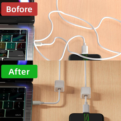8 Pack Cord Organizer Holder,Costop Strong Adhesive Desk Cable Management Magnetic Easy Open,Organize Phone Charging Cords Wire Holder Organizer Neatly for Home,Office,Car,Desk,Nightstand