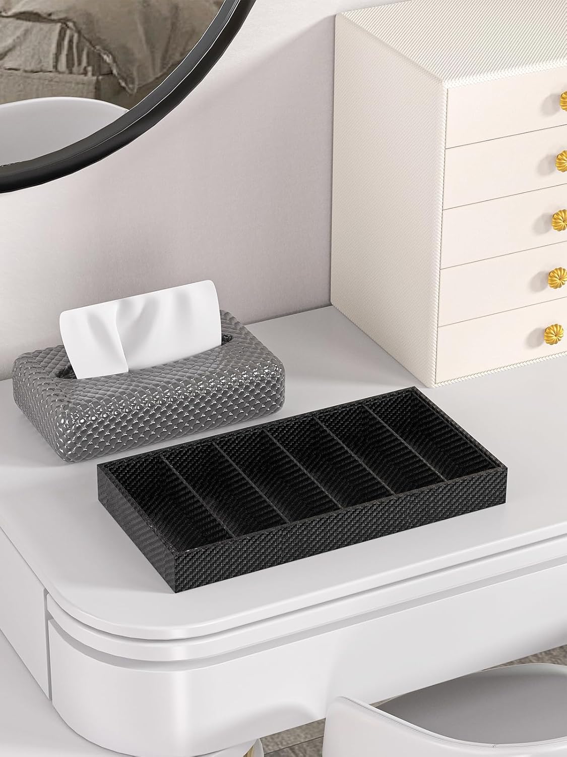 Sunglass Organizer Tray,Eyeglass Storage for Multiple Glasses,Jewelry and Sunglasses Drawer Organizer (Beige 2)
