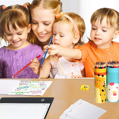 Canvall Flipbook Set for Drawing and Tracing Animation, Include: A5 LED Light Box, 540 Pages Animated Loose-Leaf Paper, 2 HB +12 Colored Drawing Pencils, Pencil Sharpener, Eraser and Screwdriver