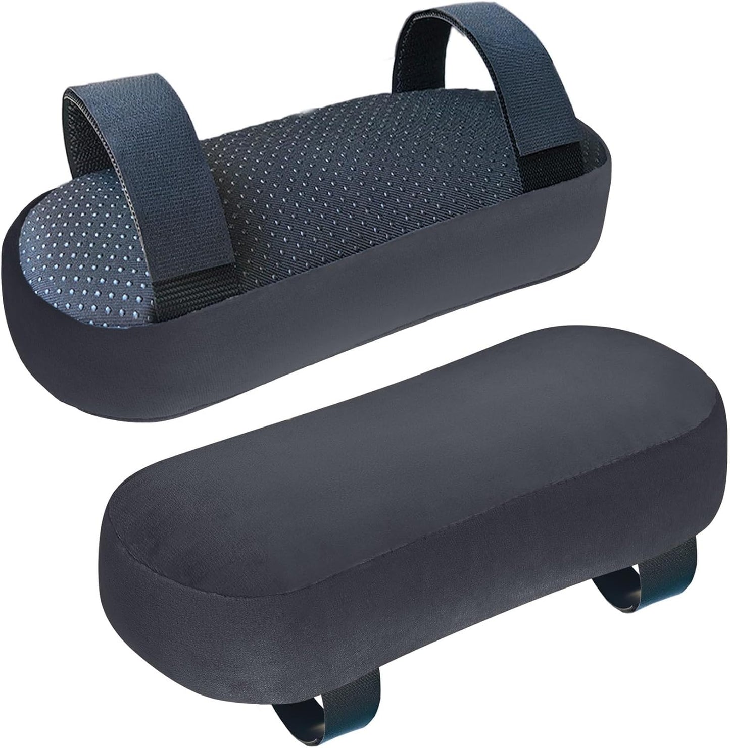 WdFour 2-Pack Non-Slip Armrest Pads for Office & Gaming Chairs - Ergonomic Forearm Support Pillow for Desk, Computer & Wheelchair, Pressure Relief Cushions (Black)