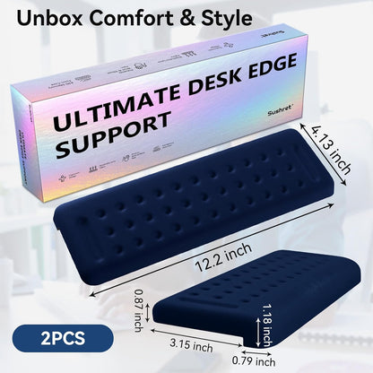 Sushret L-Shaped Desk Elbow Pad for Desk, 2-Pack Memory Foam Elbow Rest for Desk Edge Cushion, Non-Slip Ergonomic Arm Rest for Wrist, Palm & Forearm Support, Office Home, Separate Design, Black