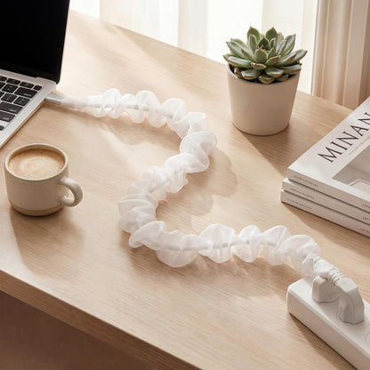 9 ft Decorative Fabric Cord Cover Organza Fabric Cord Cover for Wires Fabrics Cable Sleeve TV Computer Phone Charger Lamps Home & Office Cable Management