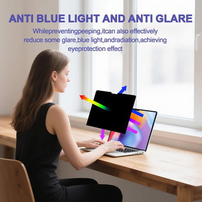 2 Pack Magnetic Hanging Computer Privacy Screen 24 Inch for 16:9 Widescreen Monitor, Removable Privacy Screen Anti Glare Blue Light Computer Screen Privacy Shield, Anti-Scratch 24in Protector Film