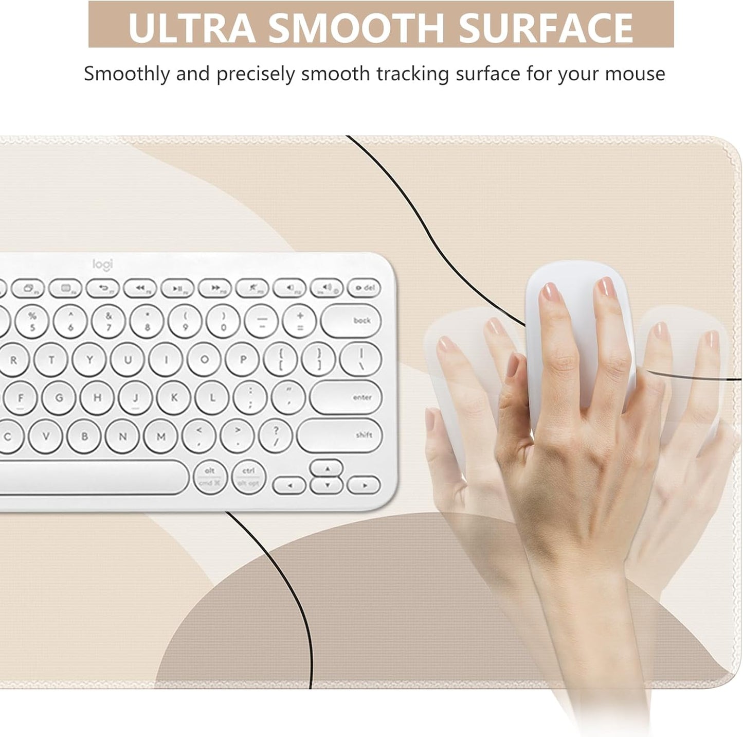 iCasso Desk Cover Mat, Office Mouse Pad, Desk Protector Mat, Extra Large Matt for Desktop,Anti-Slip XXL Big Mousepad with Stitched Edges for Computer Keyboard Retro Black - Colors A